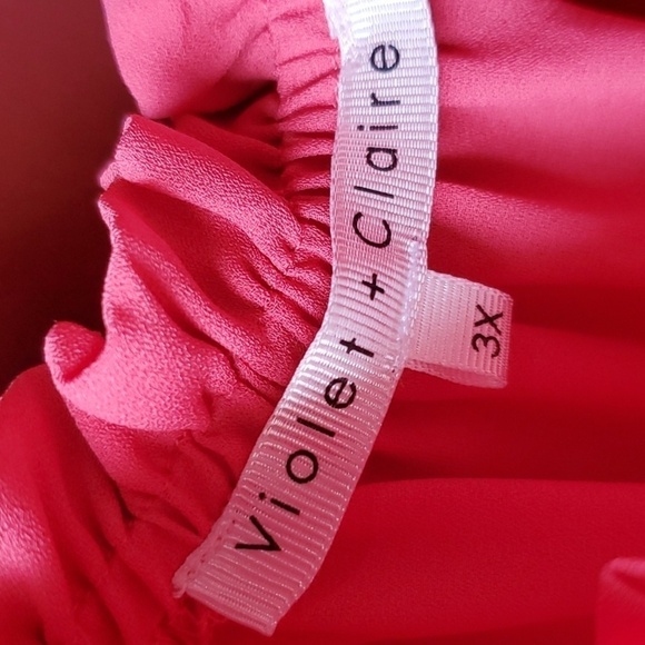 Violet and Claire coral top gathered neck wing sleeve size 3X - Picture 2 of 9